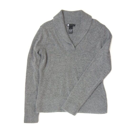 Carole Little Sweater Womens Small Nylon Angora Lambs Wool Grey - Picture 1 of 5